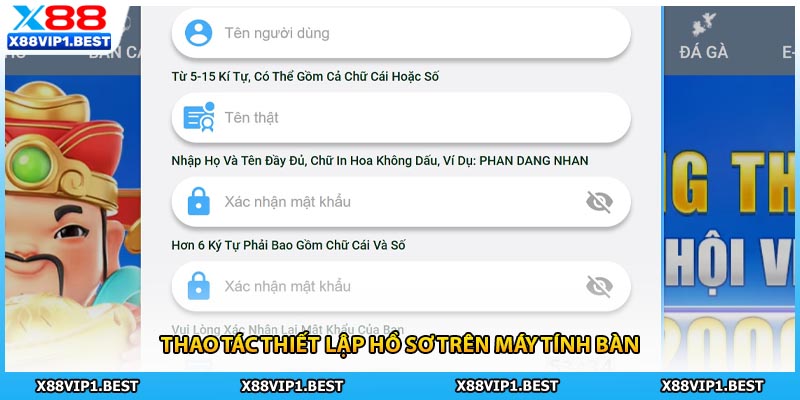 Thao tác thiết lập hồ sơ trên máy tính bàn